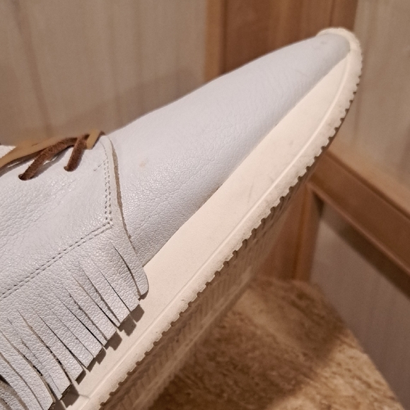 Esse ut Esse White Leather Fringe Sneakers EU 40 US 10 - Picture 6 of 14